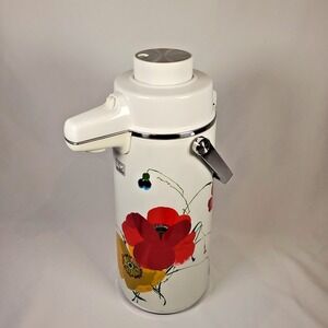 Vintage Zojirushi Floral Peony Airpot -Rotating Hot Water Dispenser 2.23 L